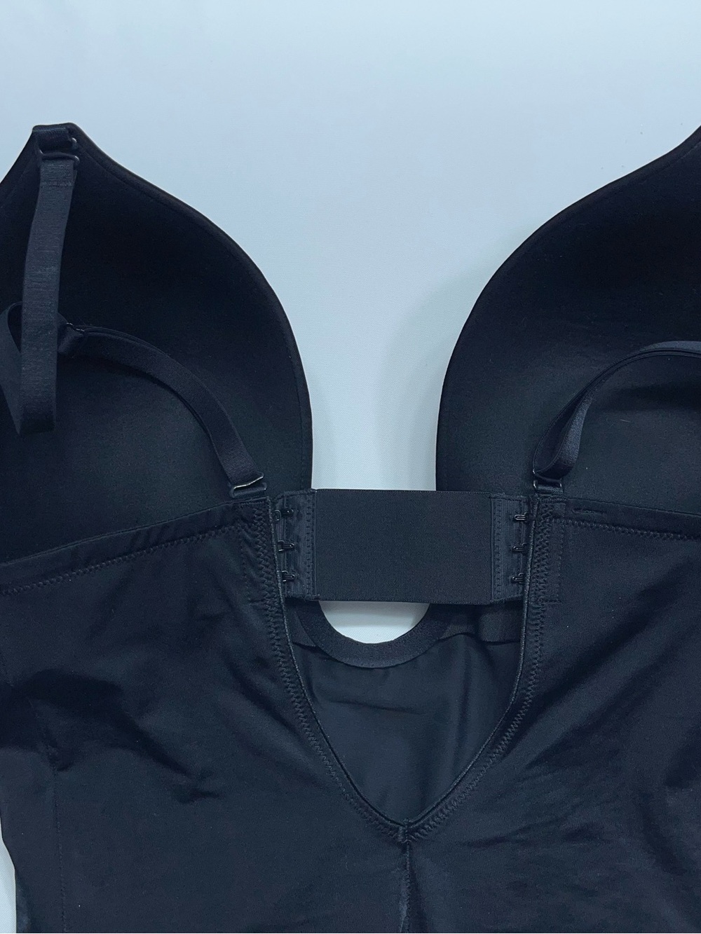 SPANX Suit Your Fancy Shaping Plunge Low Back Mid Thigh Bodysuit Womens XL Black - Picture 9 of 13